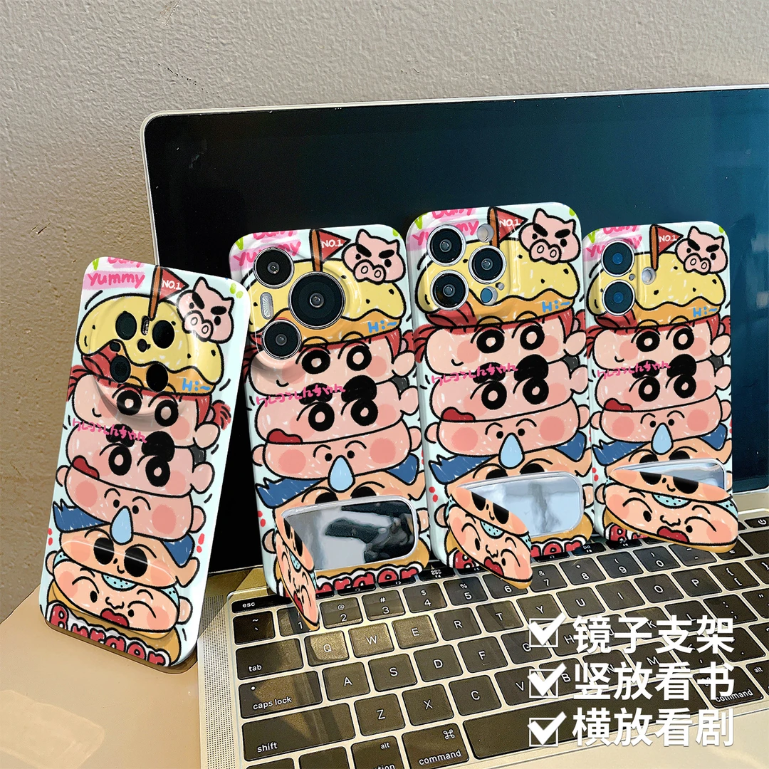 汉堡包小新适用苹果菲林手机壳华为vivo小米oppo荣耀全包防摔保护