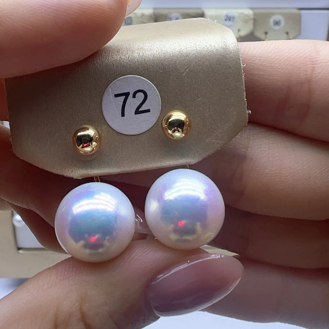 银S925镶嵌淡水珍珠耳饰