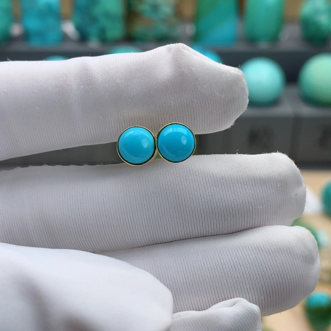 18K金镶嵌绿松石挂件