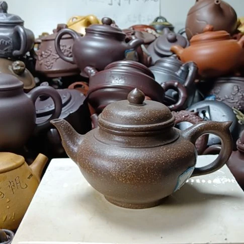 茶壶紫砂宜兴原矿紫玉金砂柴烧手工300cc紫砂壶