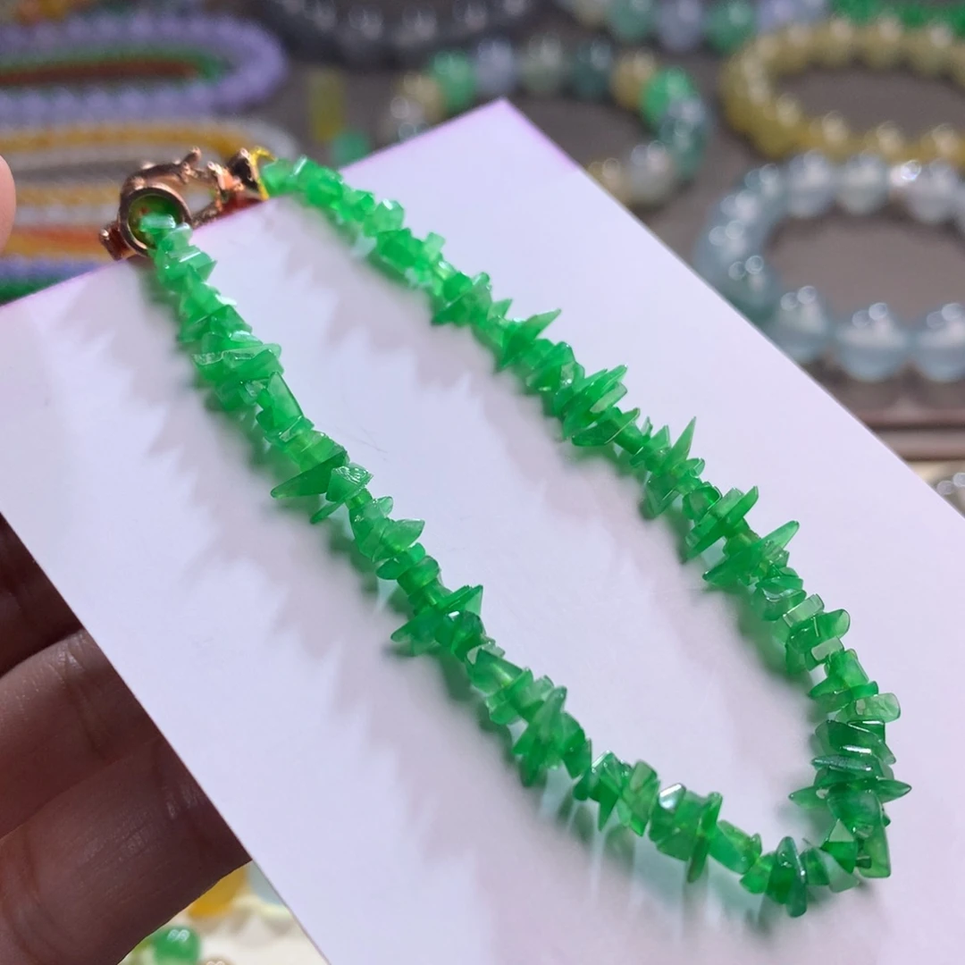 未镶嵌手链翡翠冰阳绿岁岁平安