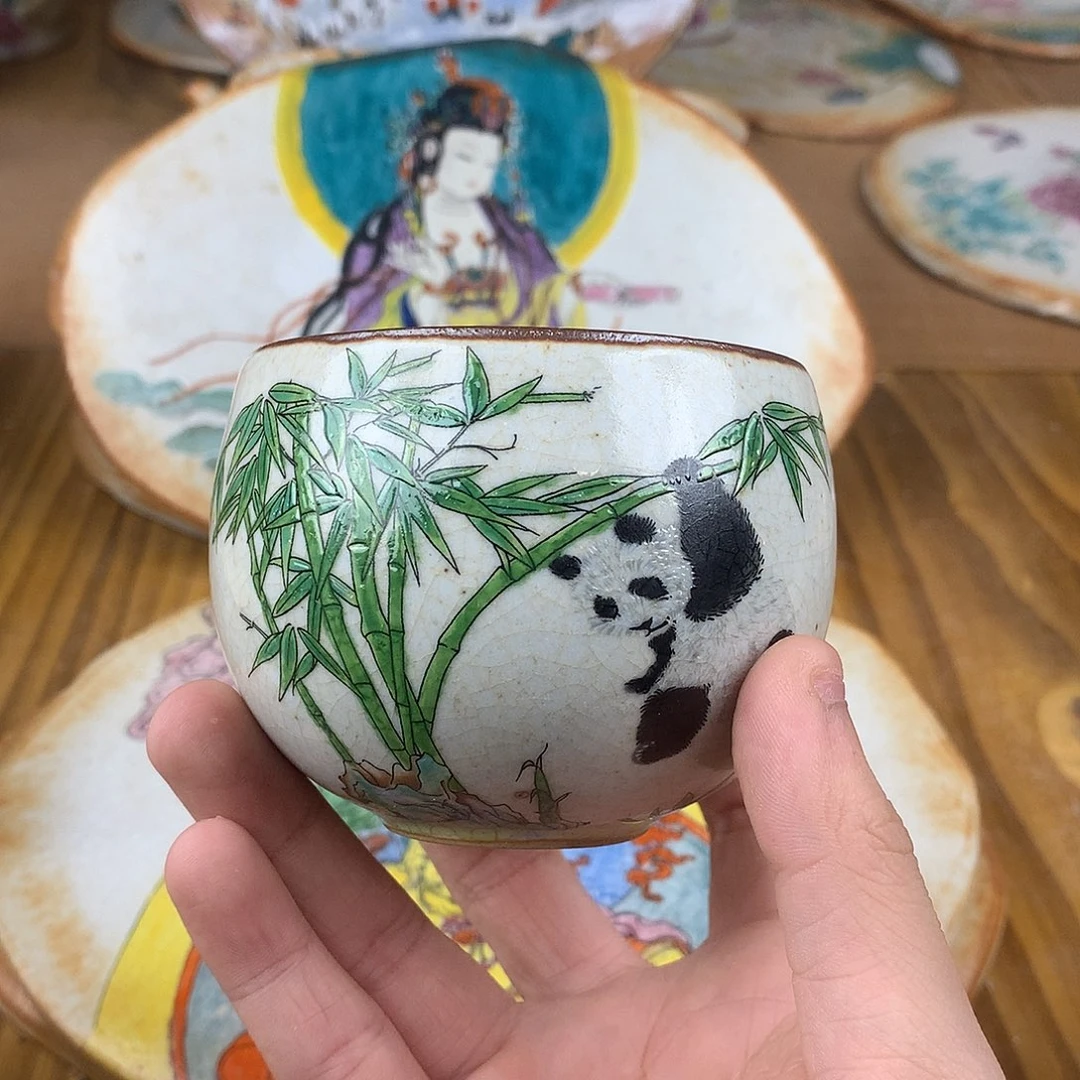 竹***里杯景德镇陶瓷手作