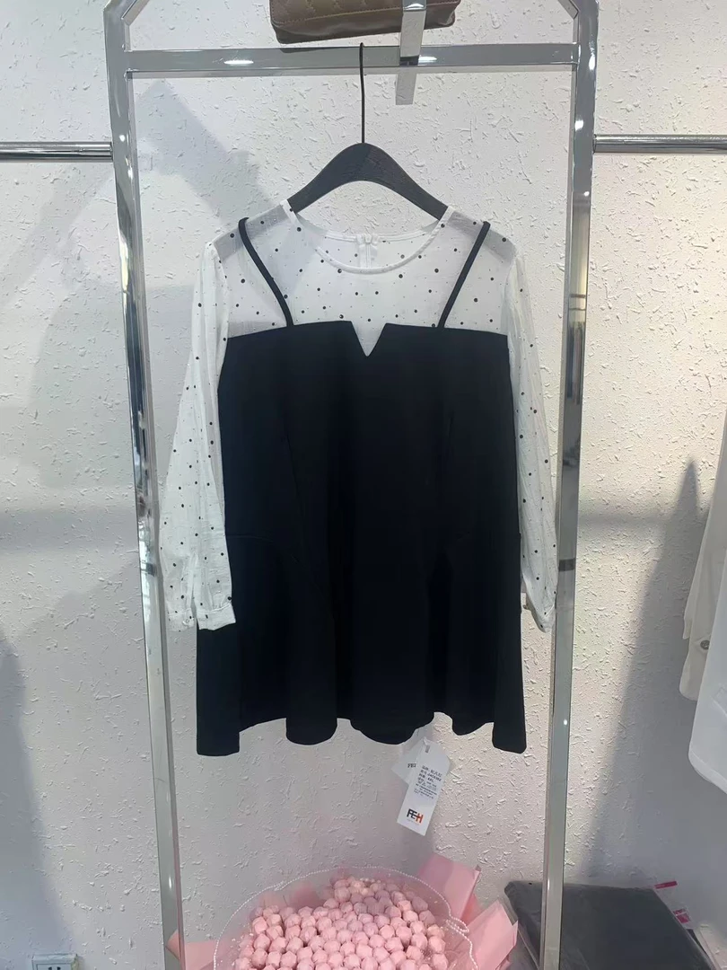 二姐家雨6382春季新款时尚假两件小衫