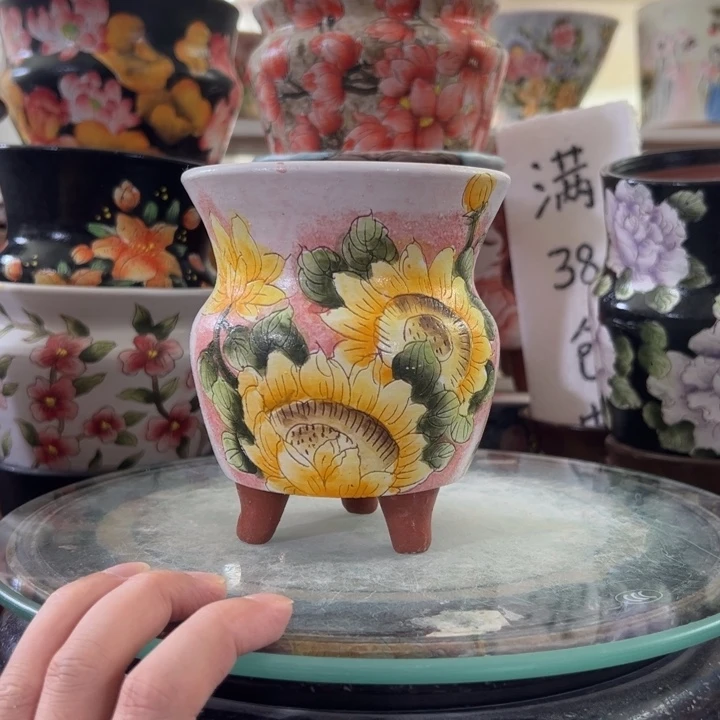 景德镇手绘花盆满38包邮偏远地区除外
