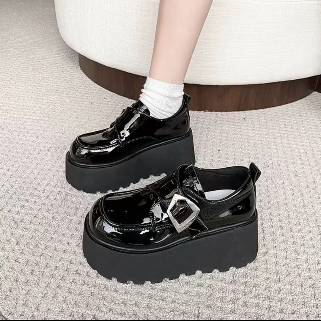 2025新款松糕厚底七分乐福鞋9152