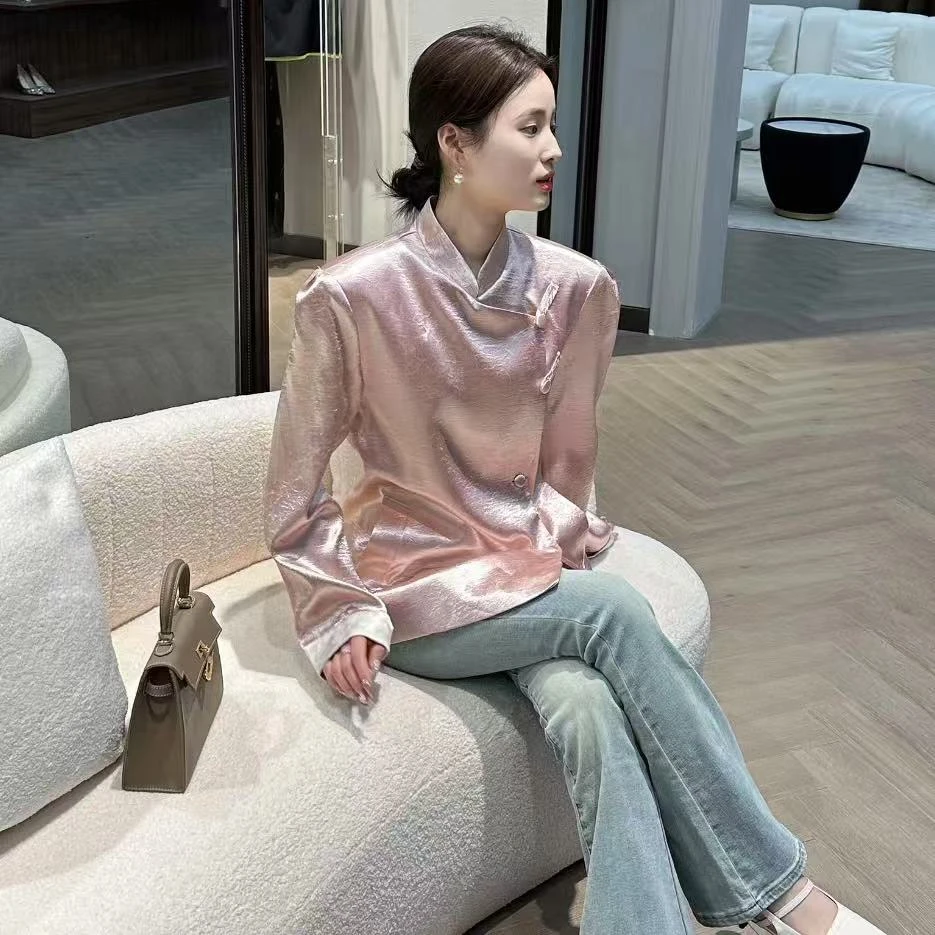 6778/138 新款立领新中式复古国风高级设计感气质西装外套女