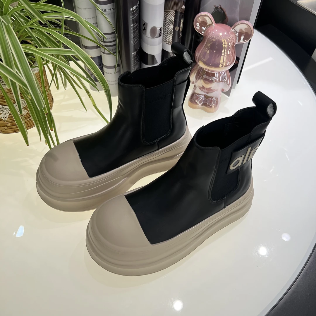 【玛莎玛索】 2925-2m新款二棉厚底增高娃娃头时尚女弹力靴增高7cm