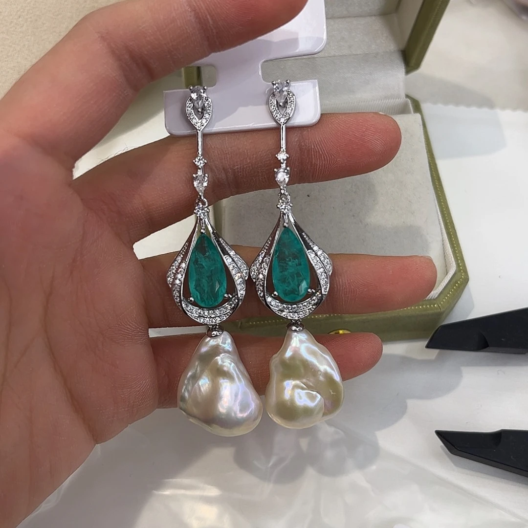 淡水珍珠耳饰合金