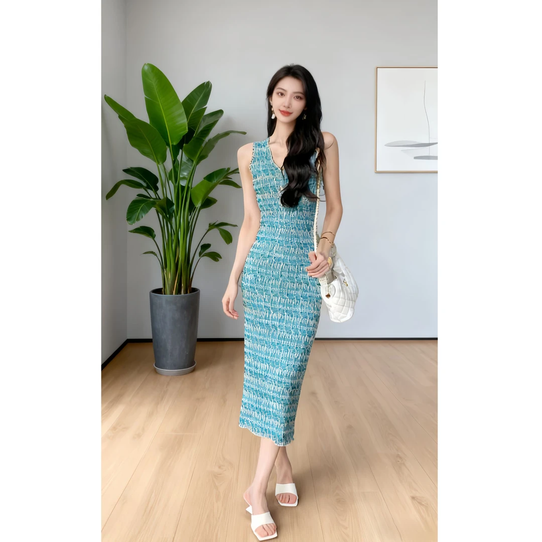 【现货】夏季连衣裙法式设计感小香风连衣裙欧若精灵风S11076