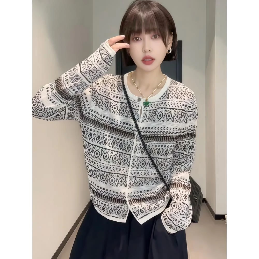 【星芒奶盐】高级感显瘦气质长袖百搭时尚针织衫开衫休闲单排扣上衣