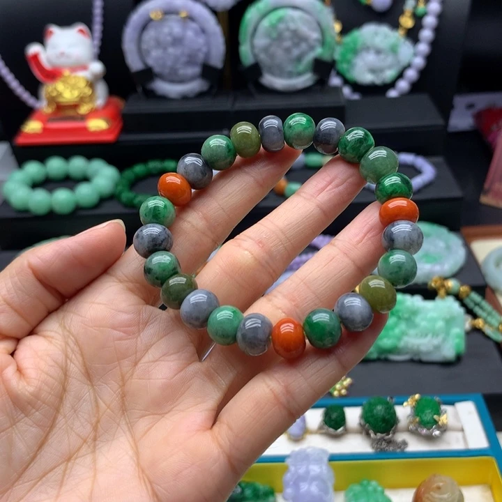 未镶嵌手链翡翠翡翠多宝手串