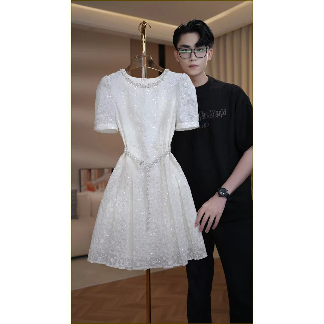 【语馨服饰轻奢女装】6964夏季上新显瘦气质收腰短袖连衣裙