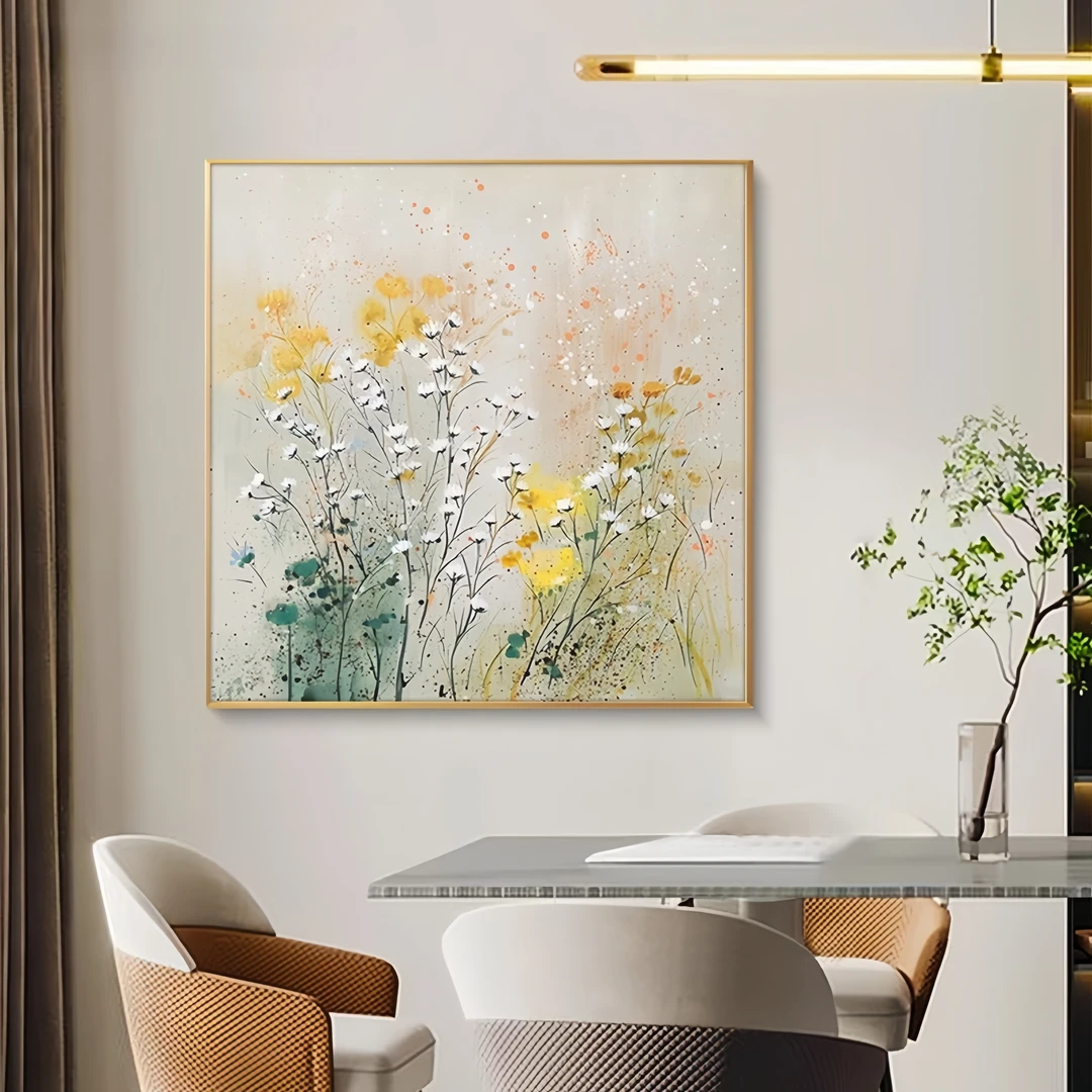 【画为峰】简约现代餐厅装饰画植物花卉正方形玄关走廊过道挂画