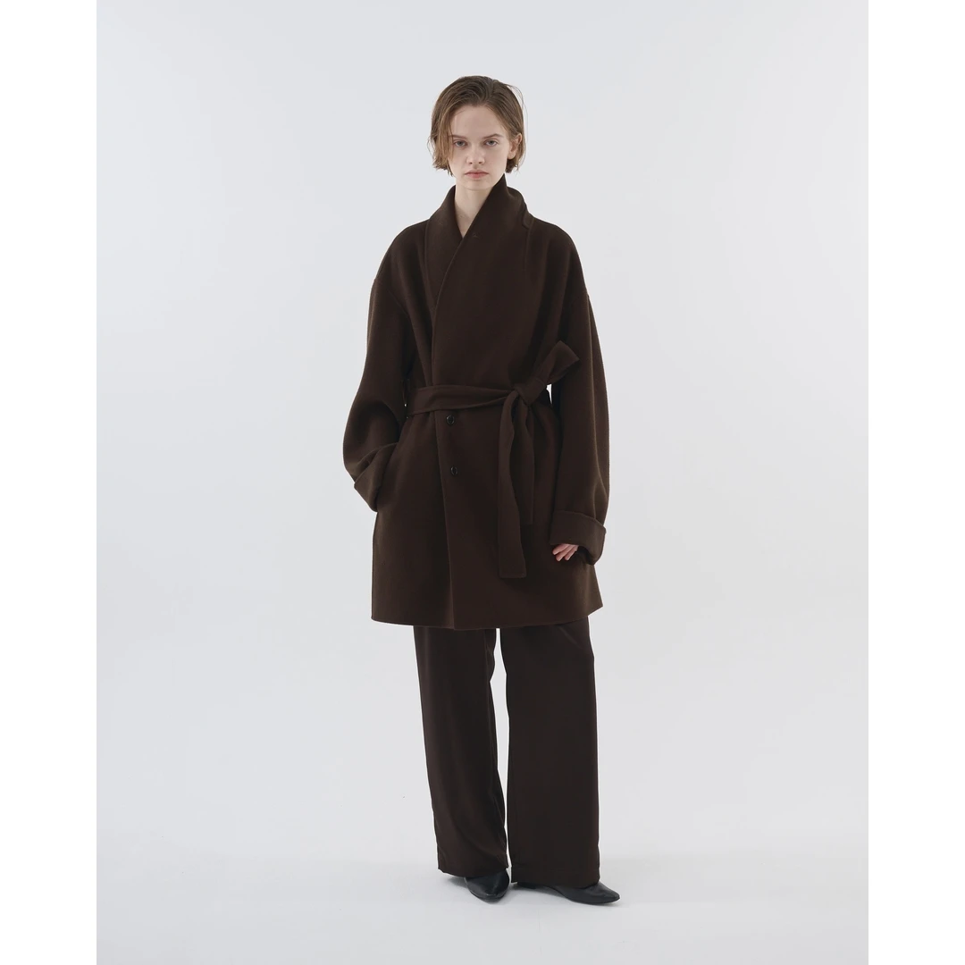 【MonTendre】秋冬新款 E 全羊毛手工纯色厚款保暖气质双面毛呢大衣
