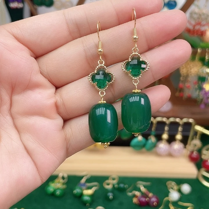 合金耳饰玛瑙/玉髓
