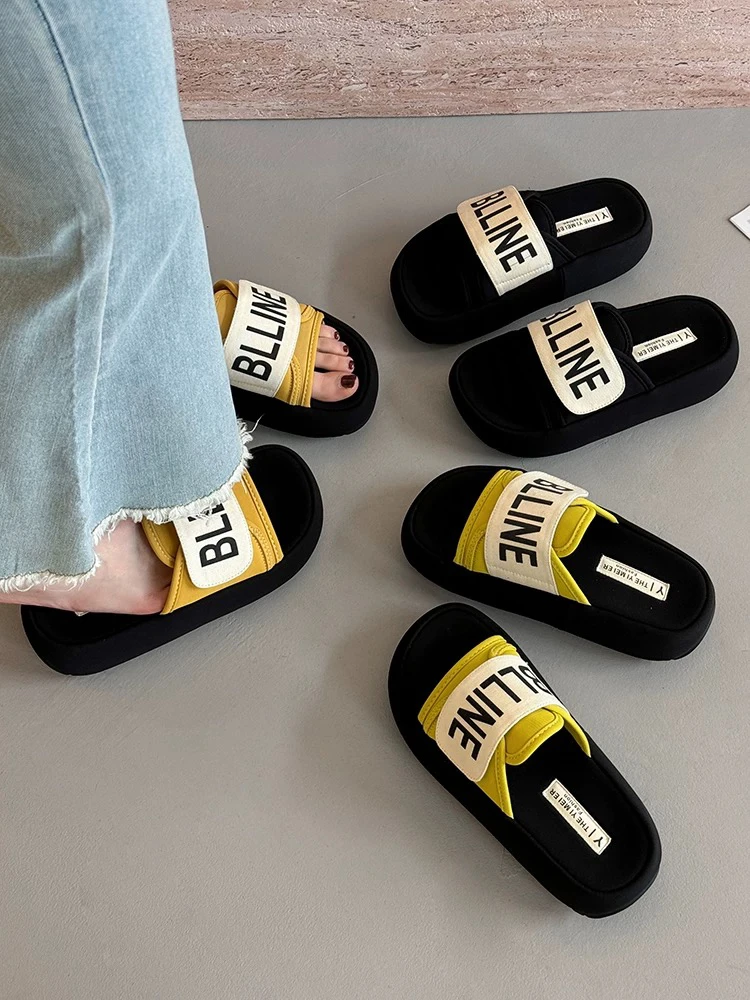 拖鞋女【912】夏外穿2025新款超火百搭小个子厚底通勤休闲凉拖鞋子