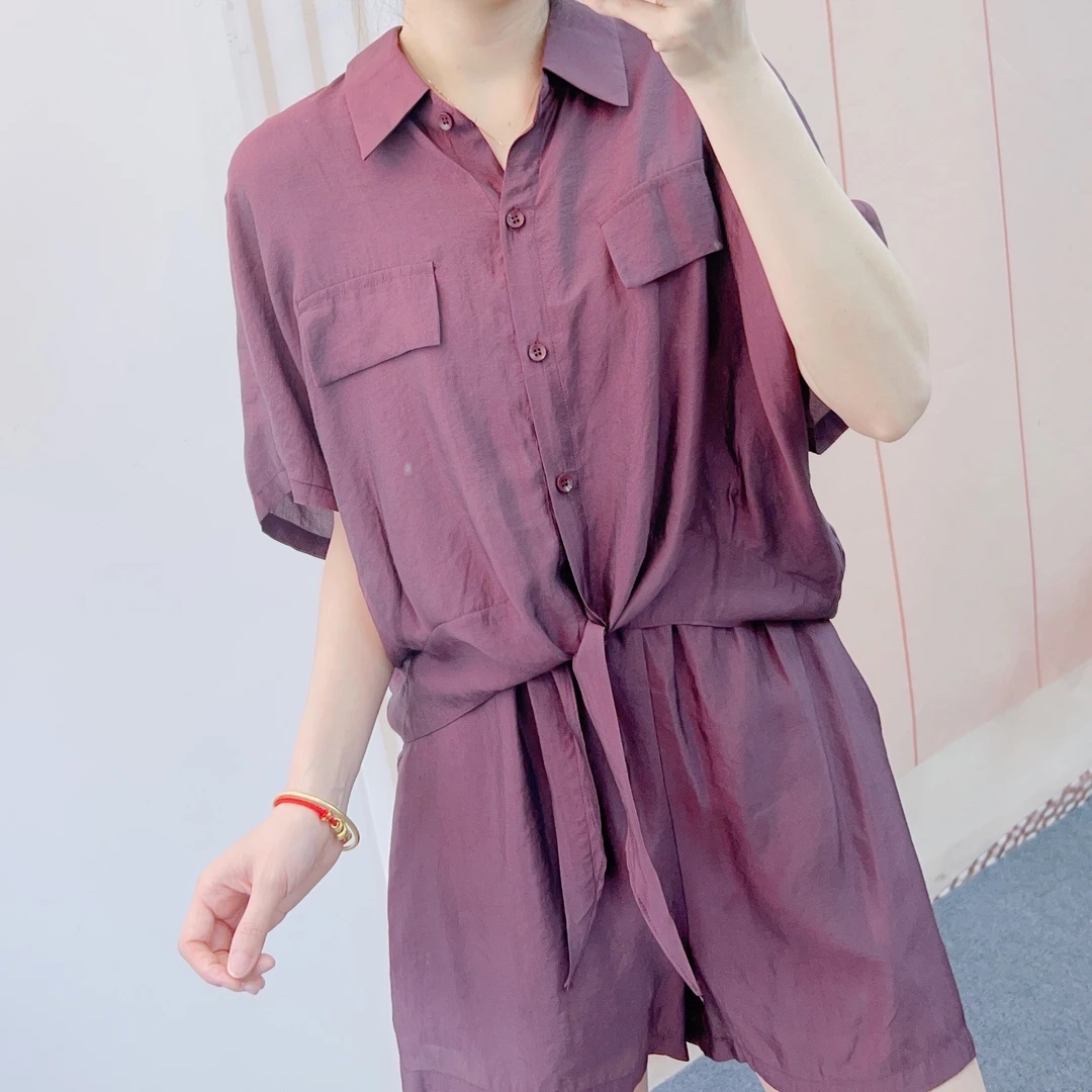 173短款开扣衬衫+短裤两件套套裤173/GP