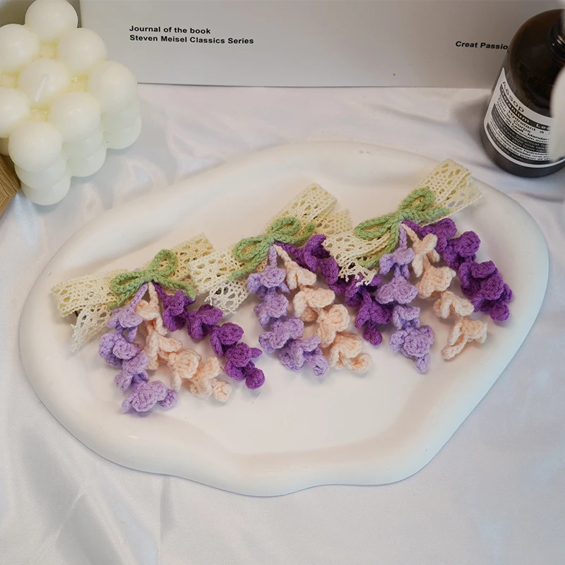 紫藤花发饰  手工钩织手工DIY百搭时尚创意玩偶钩织
