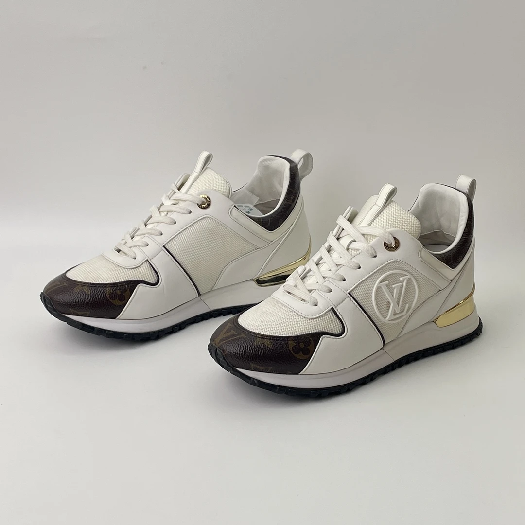 95新 LouisVuitton/路易威登 37码 runaway 白棕运动鞋/ML80718