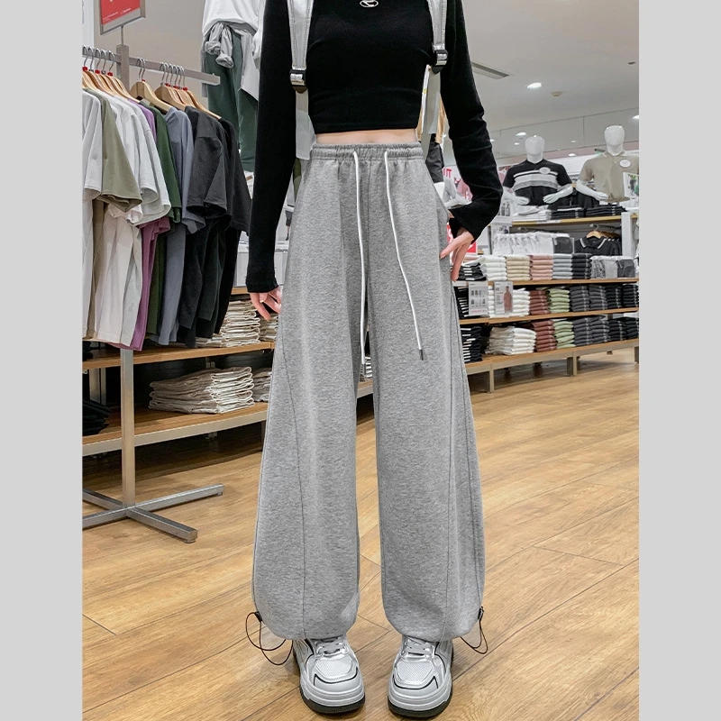 弯刀裤女2025秋冬新款高腰宽松显瘦收腰镰刀裤百搭垂感拖地长裤