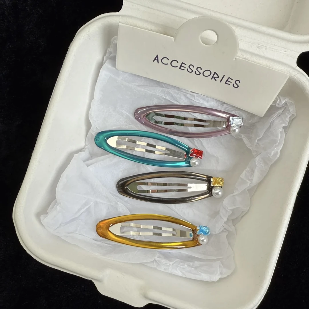 【阿敲】A1715~韩版时尚气质珍珠锆石夹发夹简约百搭-麦穗头饰