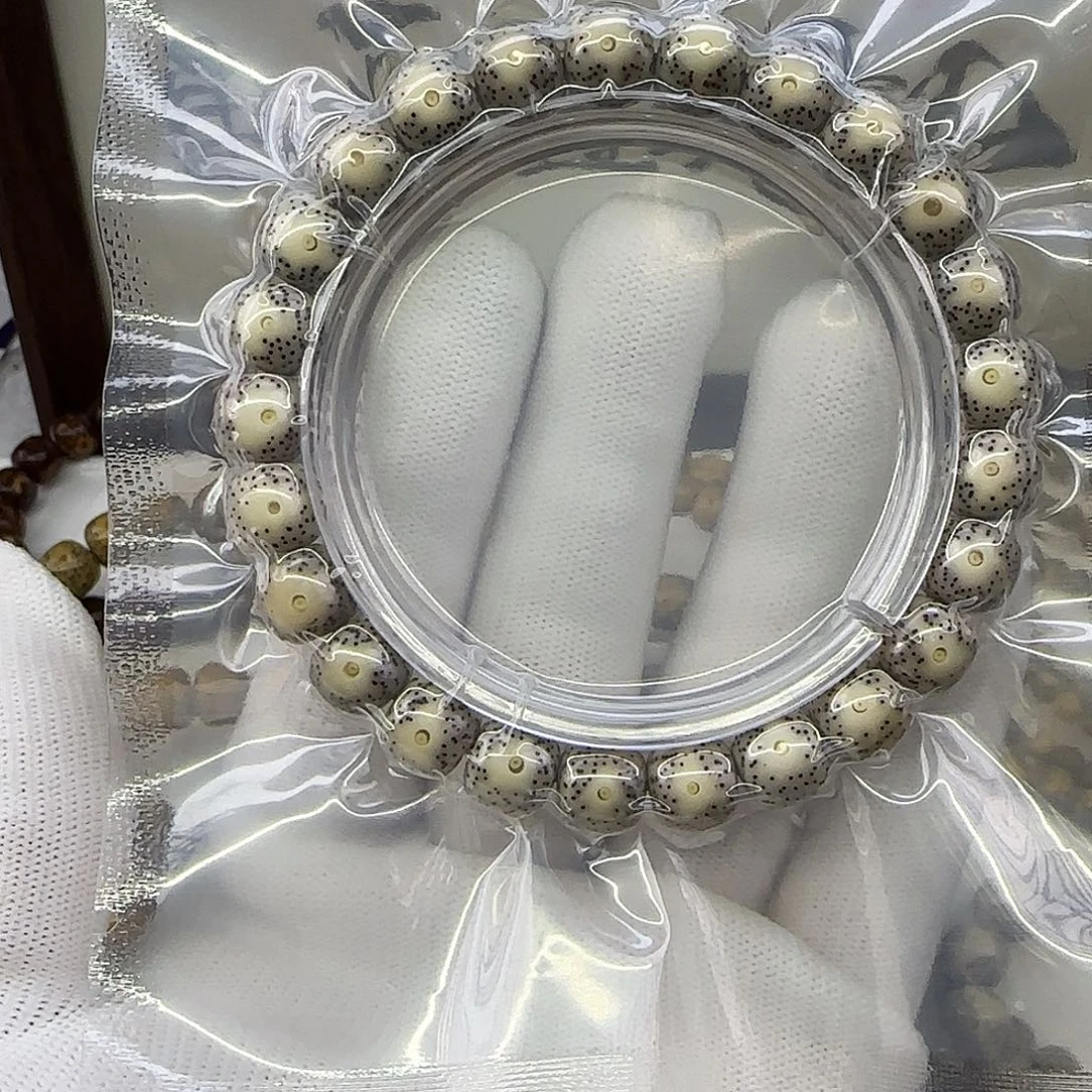 手串星月菩提卡9.5瓷白月朗星稀