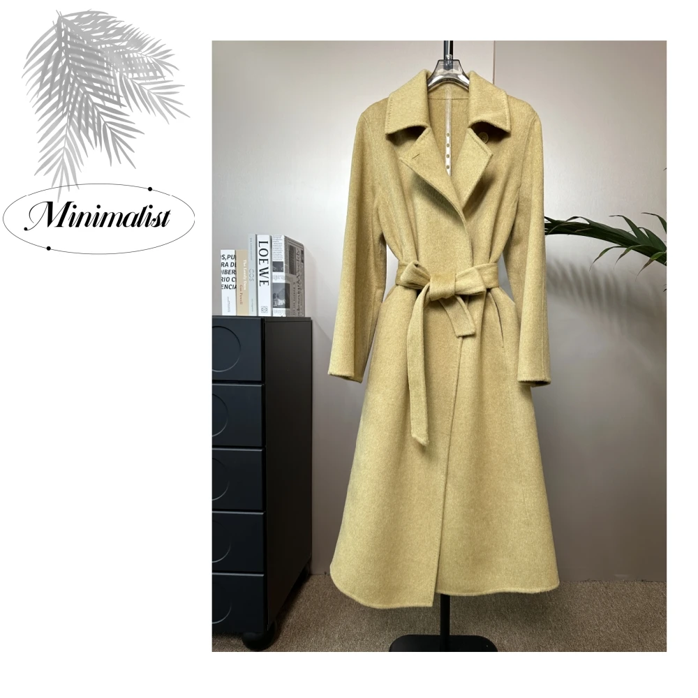 新款羊绒长款大衣中大衣澳洲绵羊毛山羊秋冬大衣女秋冬高级感妈妈