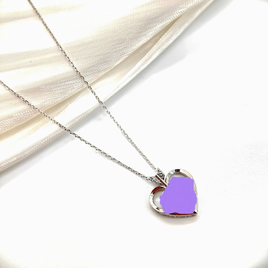 铜合金项链 6569气质紫色爱心项链