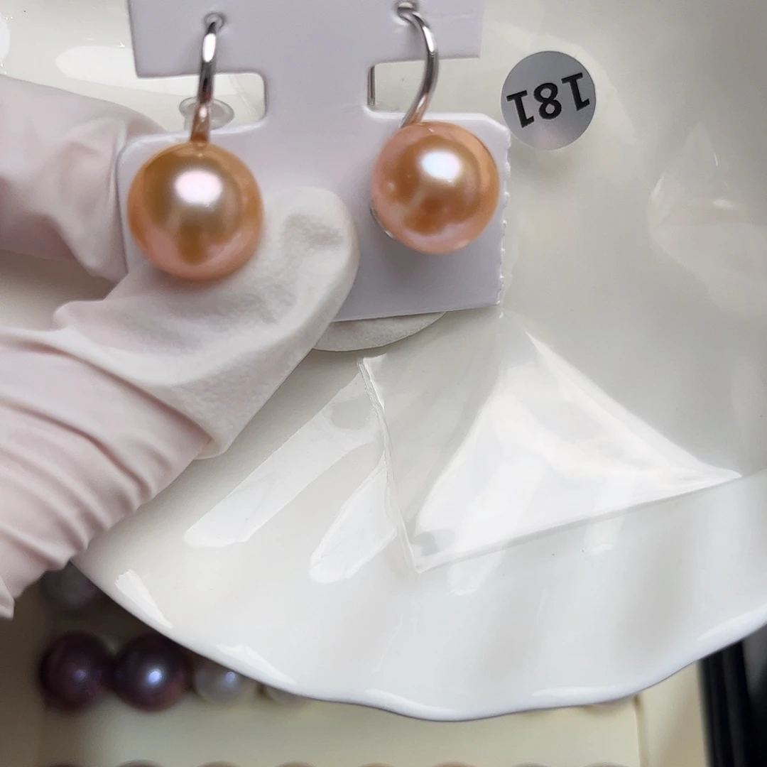 银S925镶嵌耳饰淡水珍珠