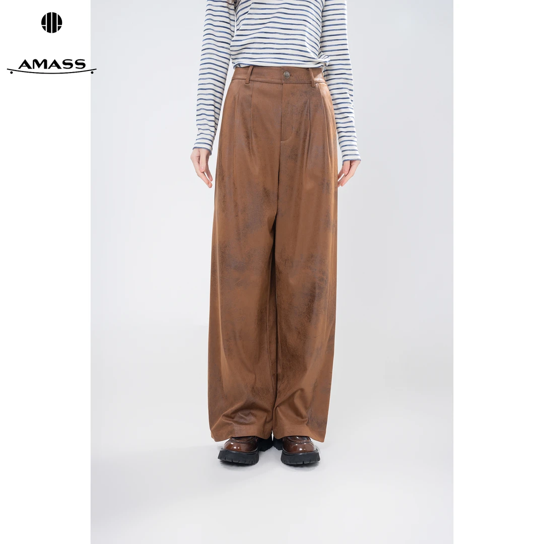 AMASS/阿玛施秋季新款时尚复古美拉德简约直筒百搭休闲裤 5100611
