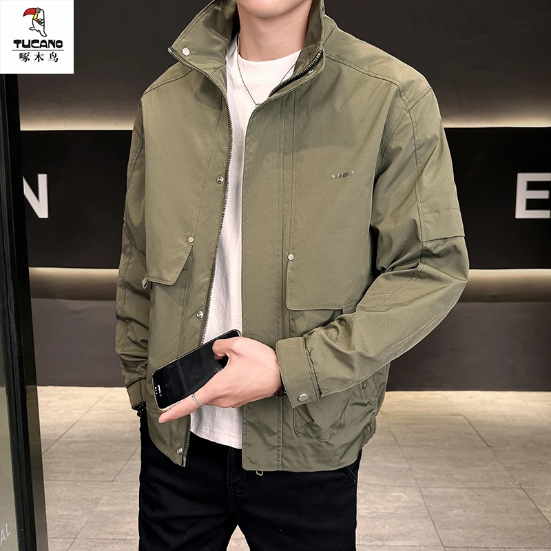 TUCANO/啄木鳥立领薄款时尚休闲防风春季简约男外套夹克上衣宽松