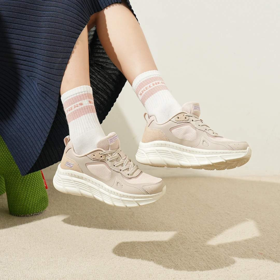 【糕糕鞋】斯凯奇四季款女鞋百搭网面缓震运动鞋厚底增高鞋117380