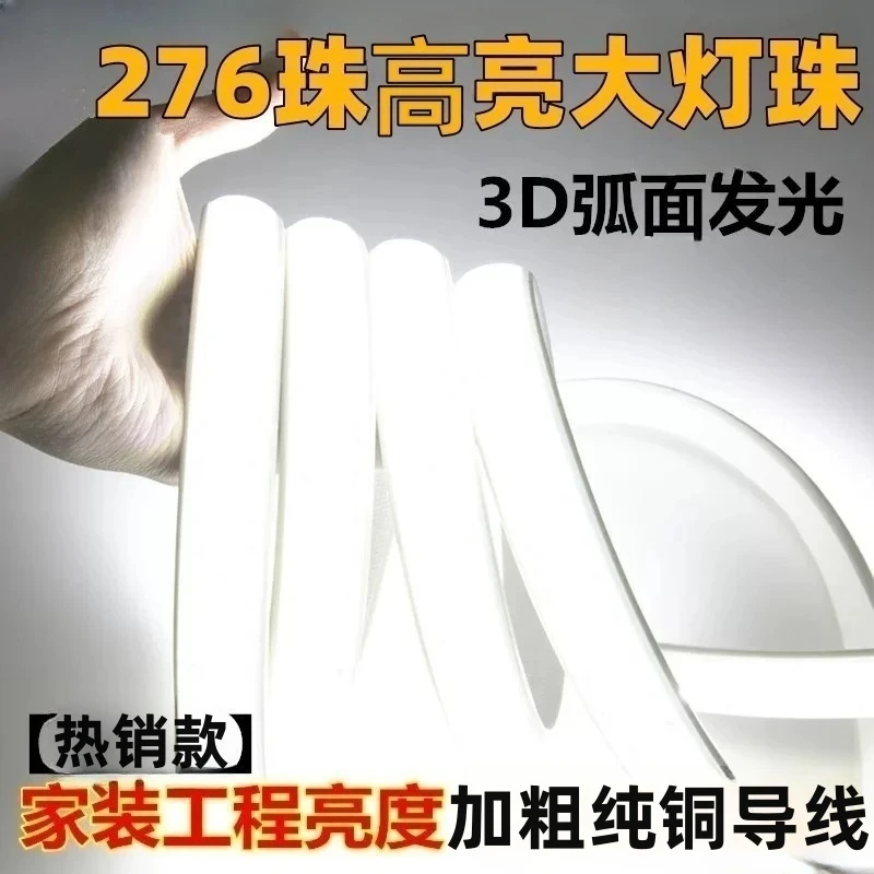 LED灯带220v高亮户外专用防水别墅客厅隧道桥梁工程照明亮化灯条