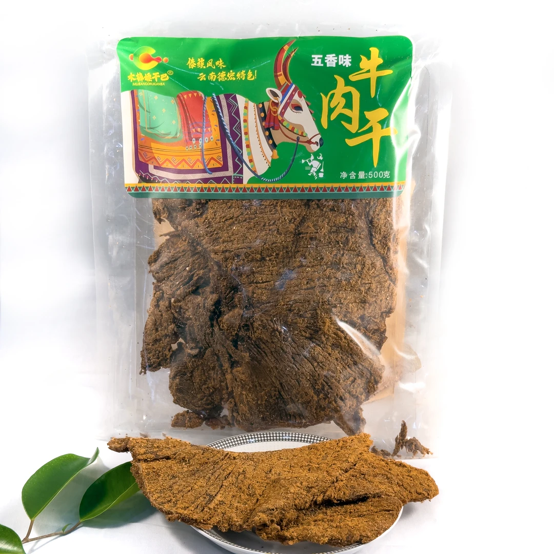 木棒棰干巴牛肉干500G带甜味的口感、香香的牛肉纯感、休闲零售佳品