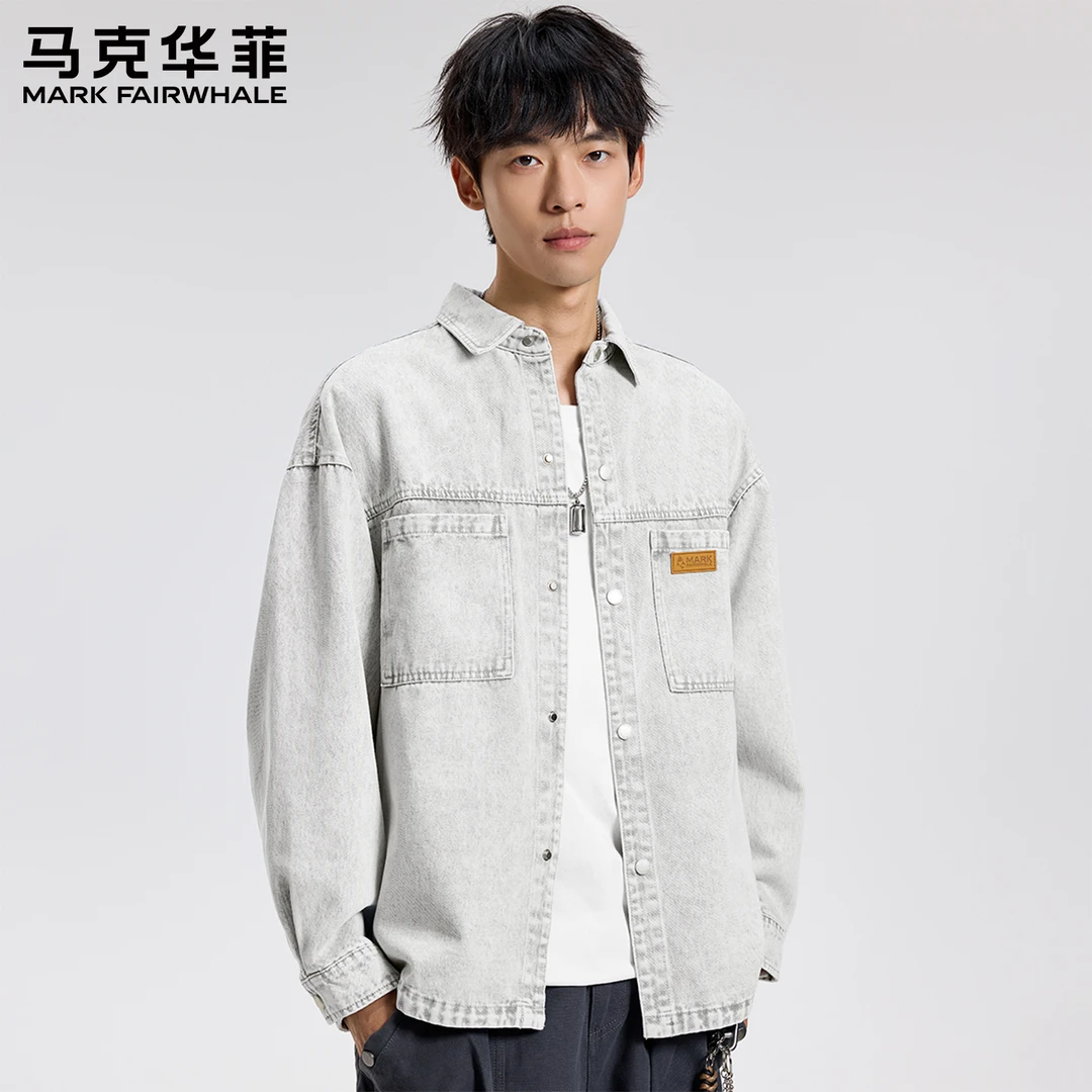 【舒适透气】马克华菲男士翻领暗扣休闲夹克青春潮流外套男