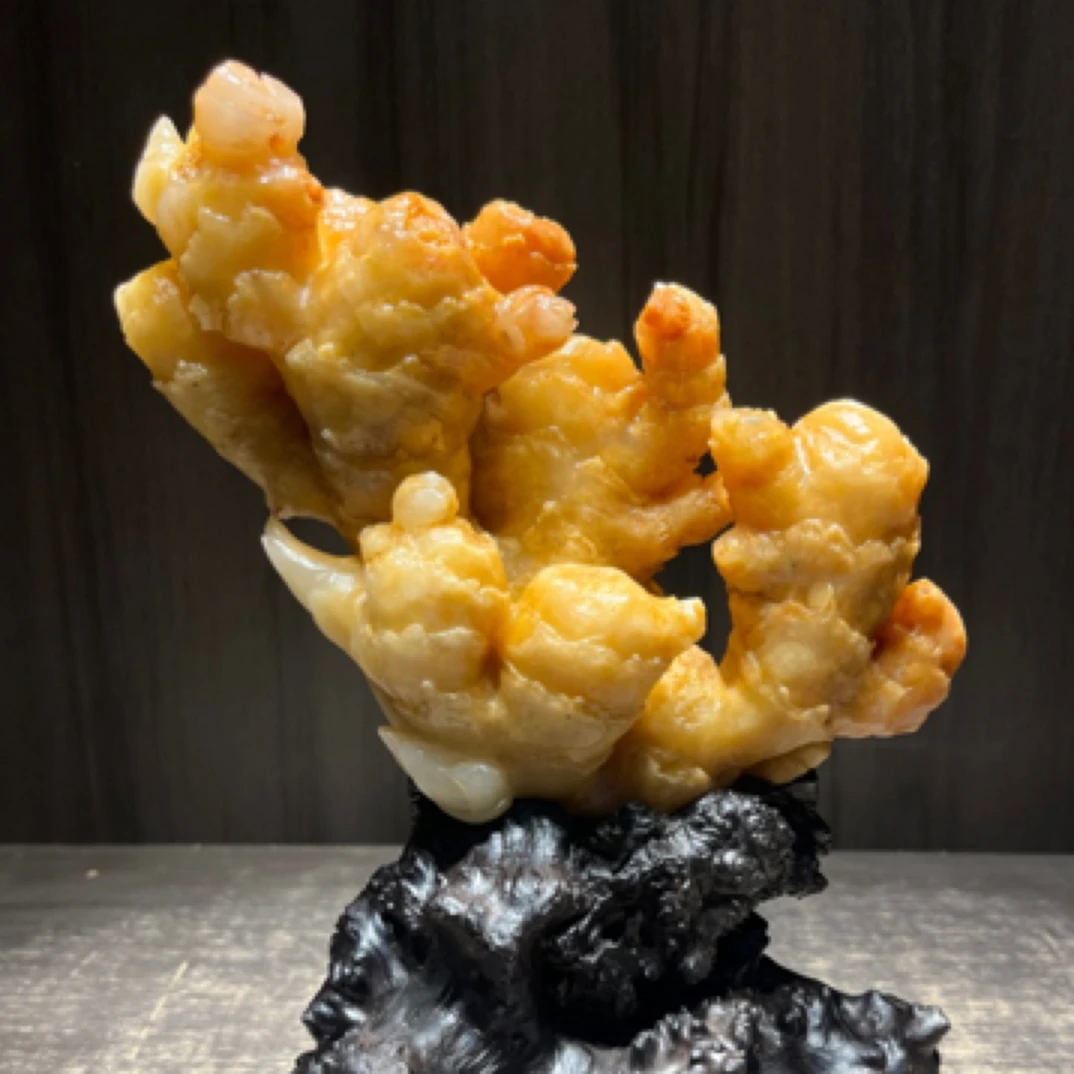 生姜作品、寿山石雕刻精致玄关装饰收藏