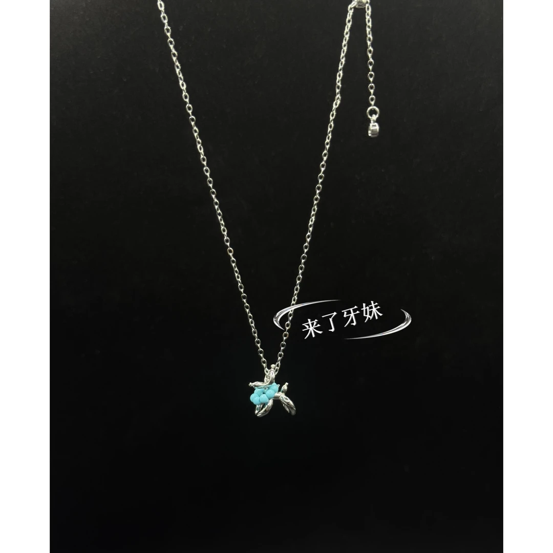 合金项链 蓝色气球小狗XL360轻奢设计感时尚小众