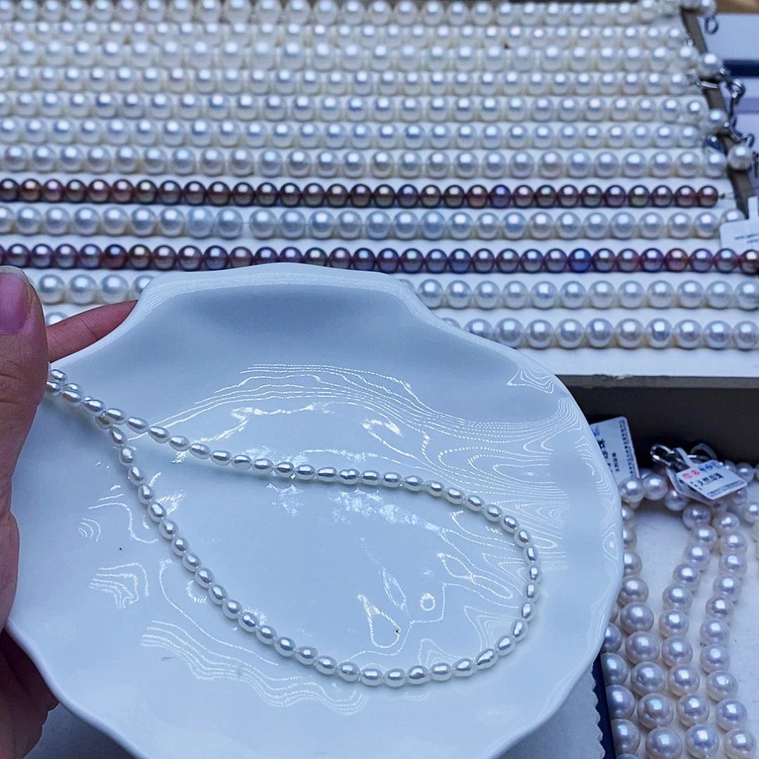 未镶嵌项链淡水珍珠胖大米3.5-4mm