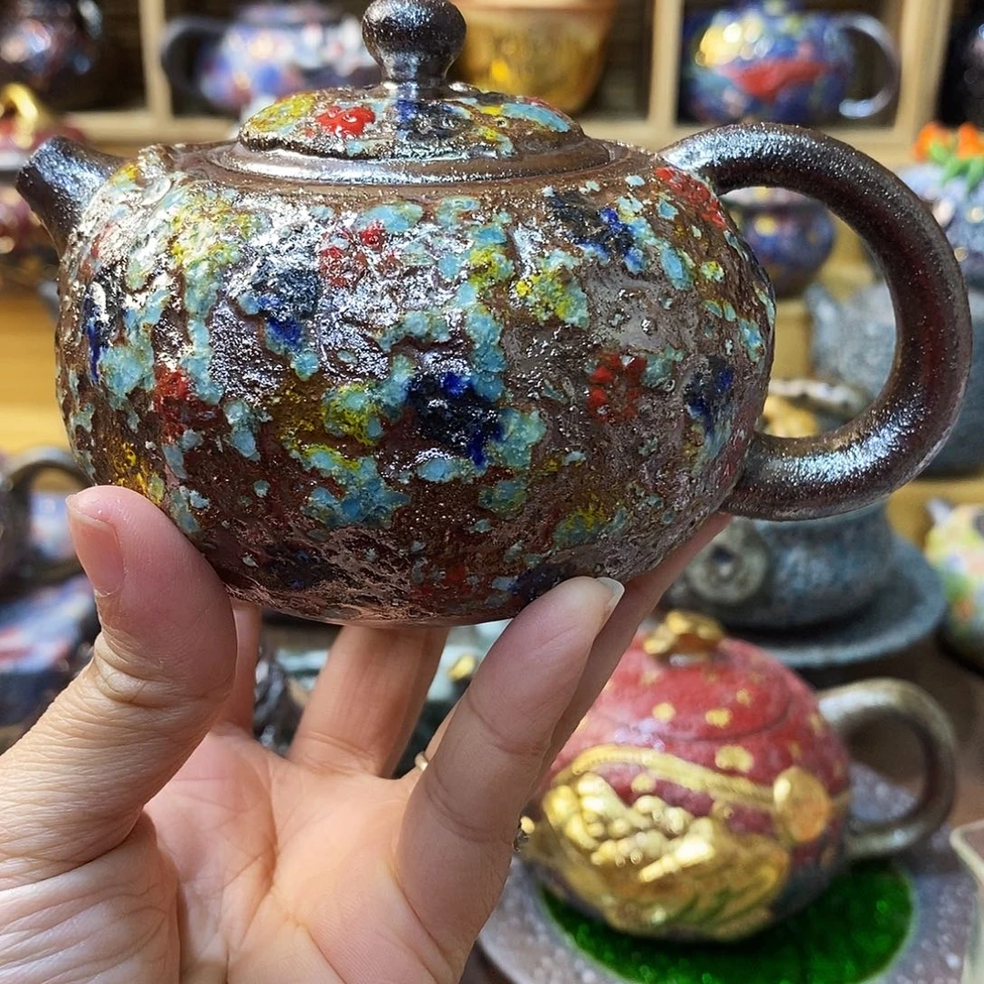 粗陶柴烧志野茶器