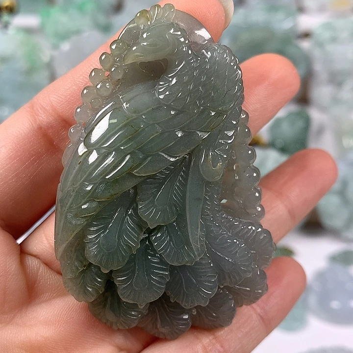 翡翠未镶嵌颈饰凤凰洒黄翡福利