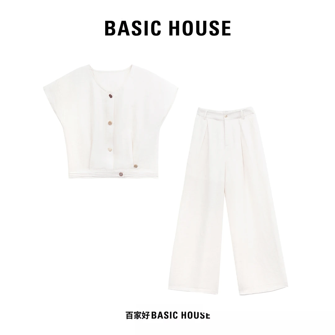 Basic House/百家好2025夏新款禅意气质洋气慵懒女装套装C532 XY