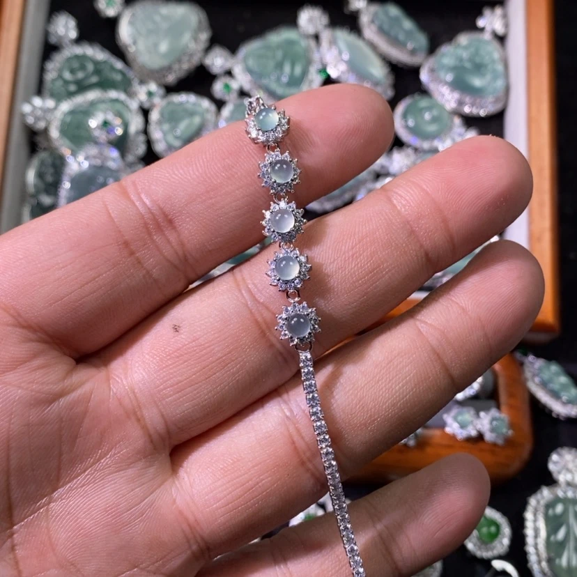 【闪购商品】翡翠颈饰银S925镶嵌天然