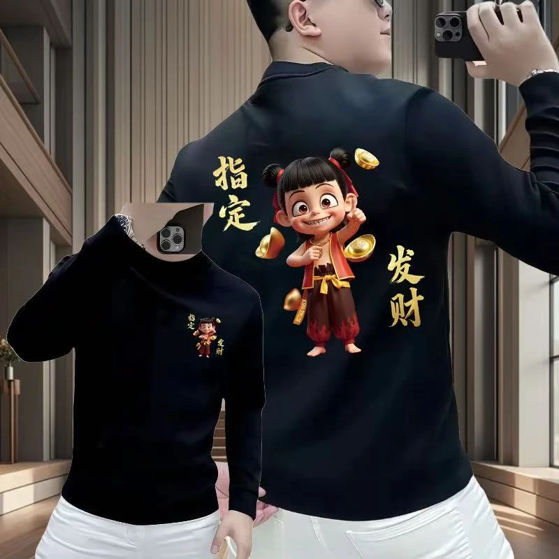 指定发财2025春秋新款个性潮流圆领卫衣宽松休闲印花时尚男士上衣