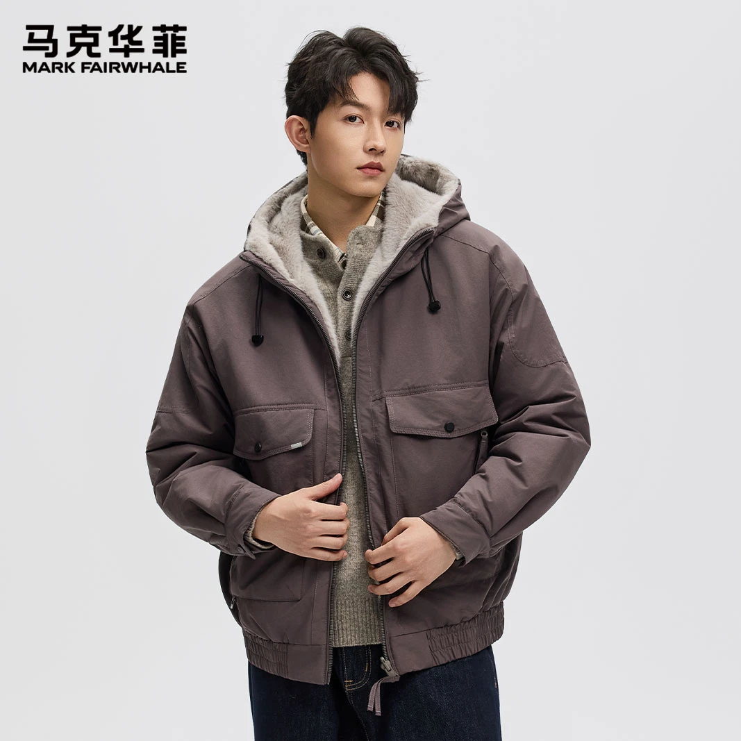 马克华菲保暖棉服棉衣连帽座山雕双面穿加绒冬季