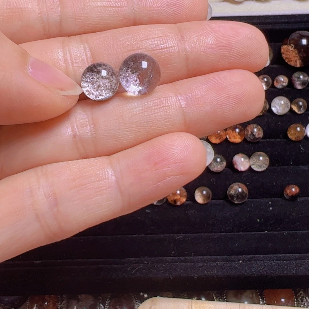 水晶手链银S800镀金镶嵌柒*