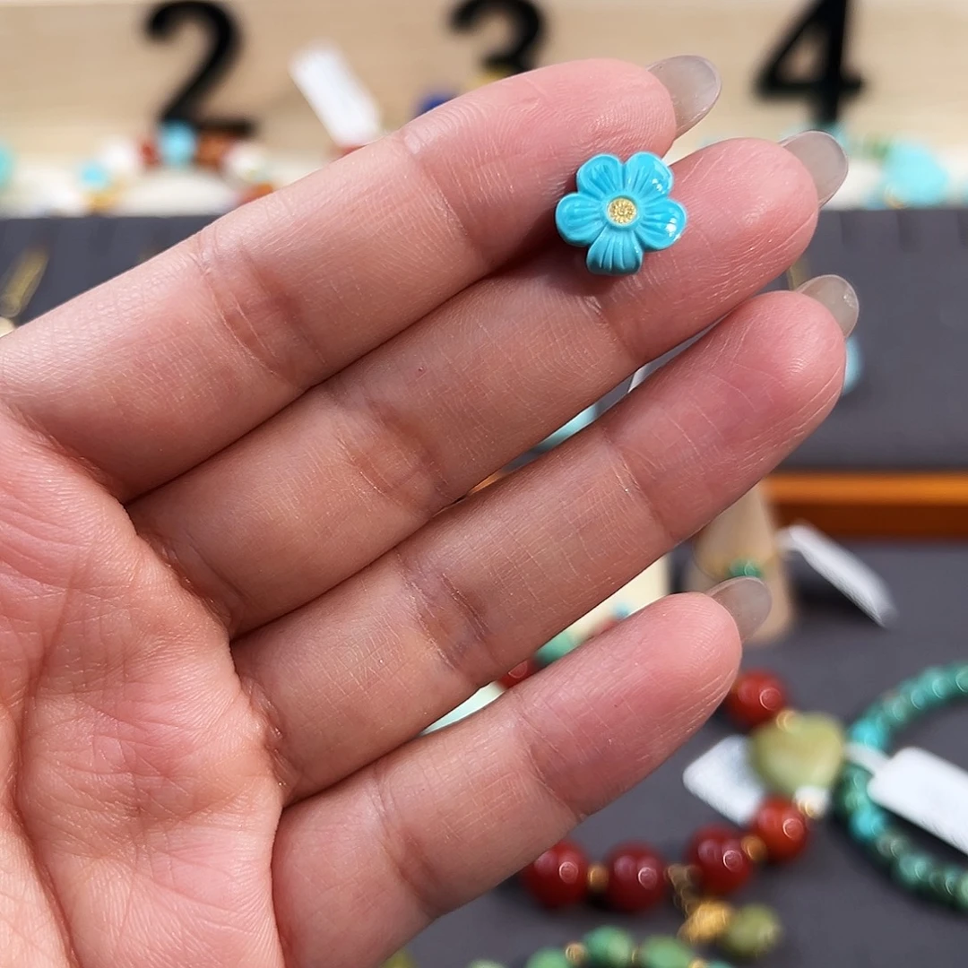 绿松石未镶嵌把件花卡子配饰