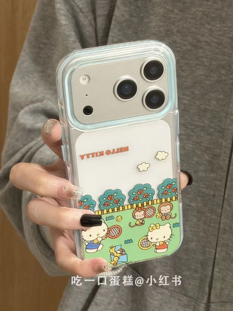 可爱卡通kt小猴运动会干饭小熊手机壳适用于苹果17promax/16防摔