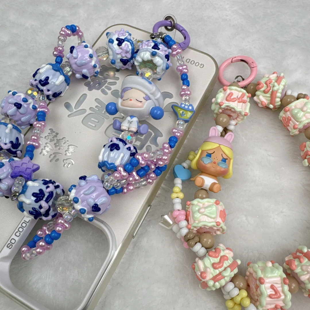 （现拆）美院设计重工手绘萌粒diy手机链