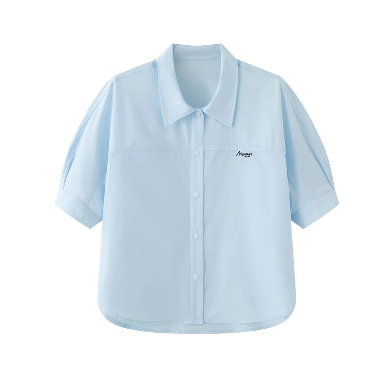 1731麦2025夏季新款气质时尚韩版百搭显瘦短袖洋气衣服女衬衫上衣