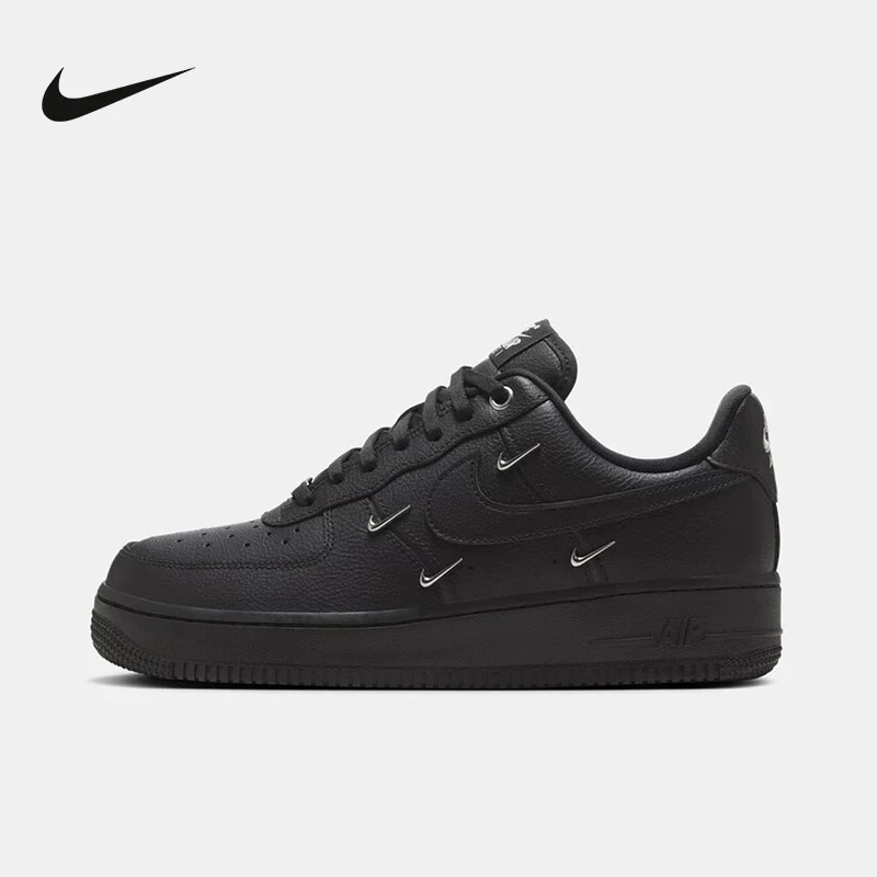 NIKE耐克女鞋AIR FORCE 1 AFI黑银四勾 空军一号运动鞋HQ1180001
